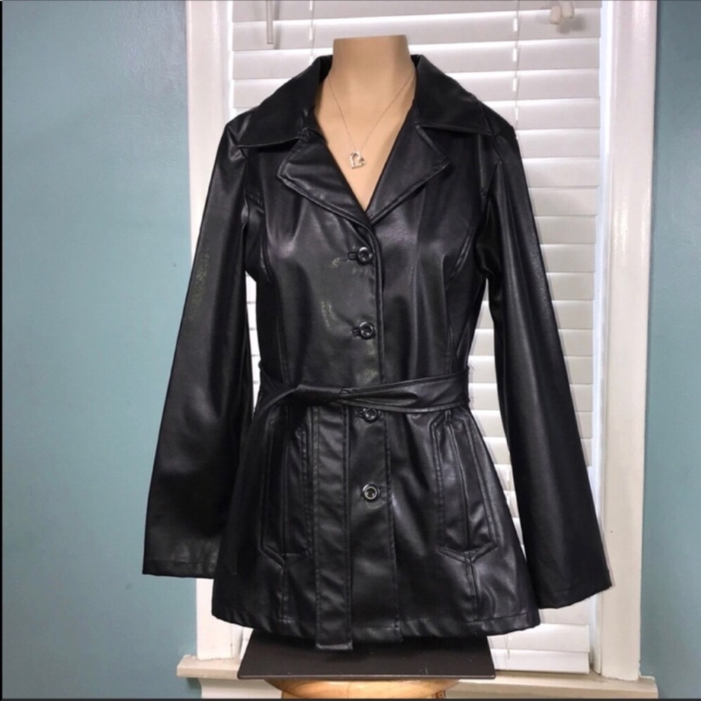 Medium Renee Raquel faux leather like trench coat